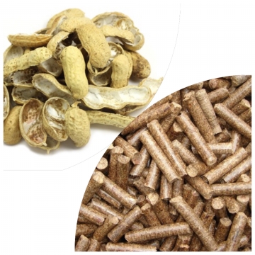 Peanut husk pellets